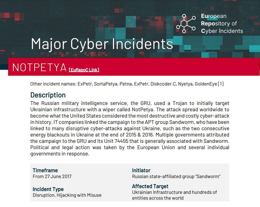 Major Cyber Incident: NotPetya
