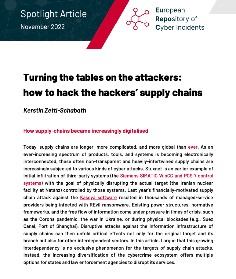 Turning the tables on the attackers: how to hack the hackers’ supply chains